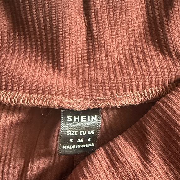 SHEIN Rust Ribbed Pants - Picture 2 of 3